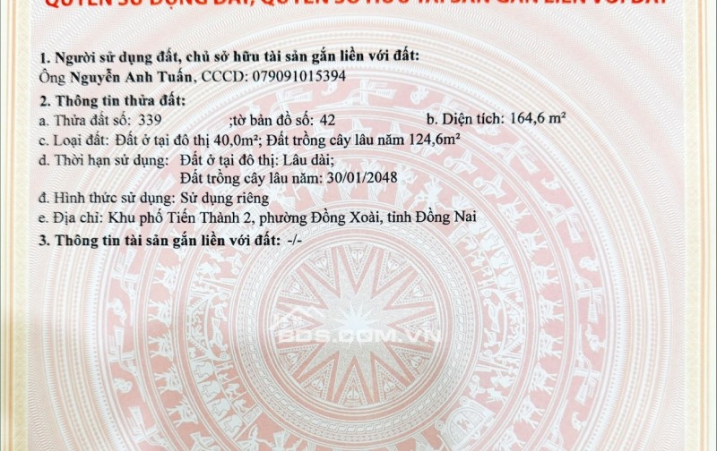 Bán đất mặt tiền đường, gần BV đa khoa tỉnh, trường học, khu CN